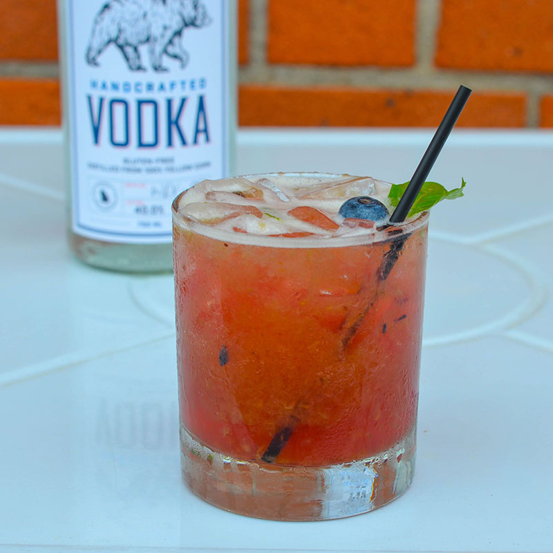 Blueberry Basil Smash vodka cocktail